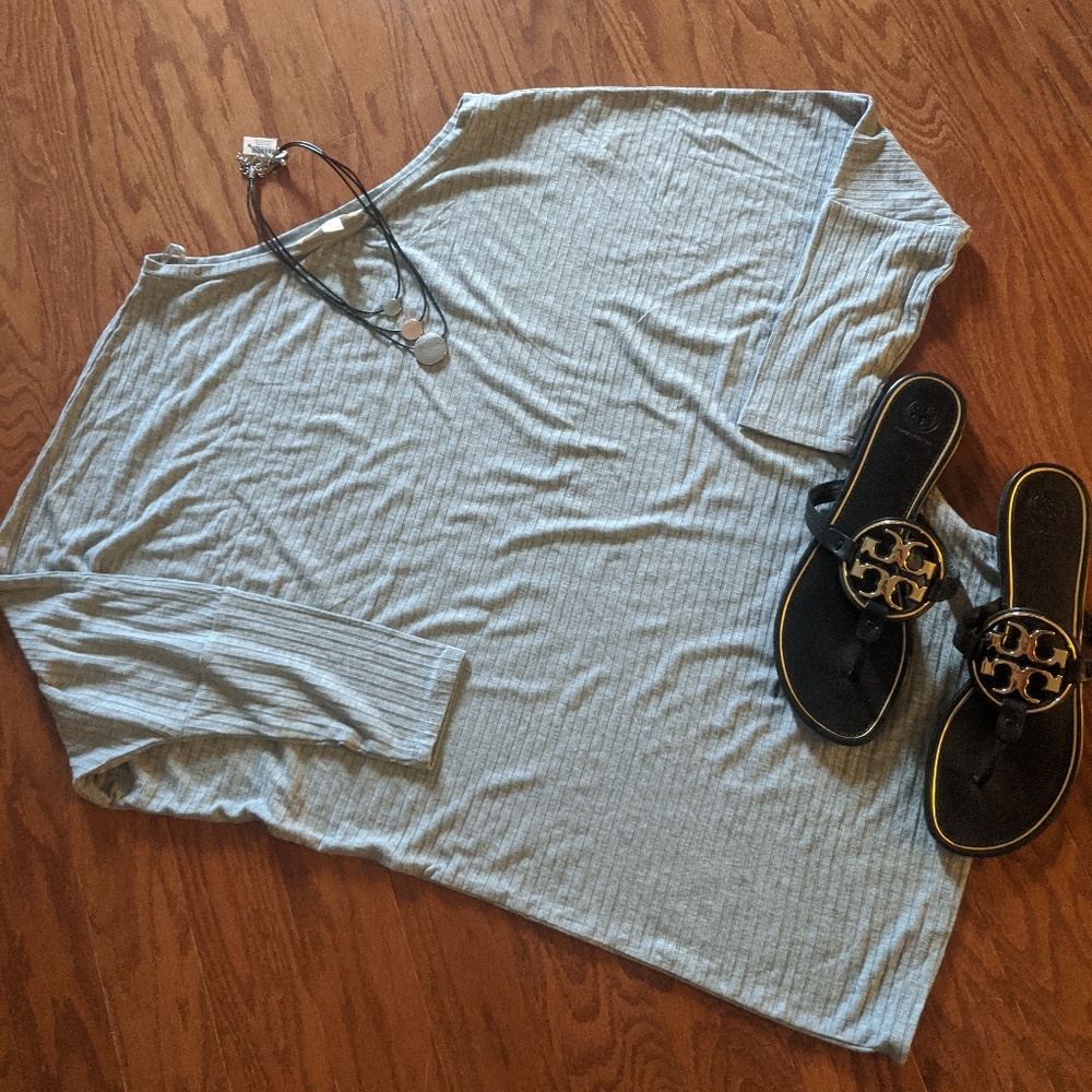 Off-the-shoulder Ribbed Top - Picture 5 of 6